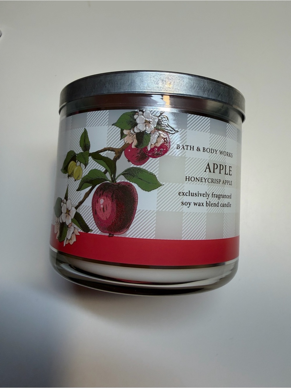 Bath & Body Works Apple Honeycrisp Soy Candle — Red, Green